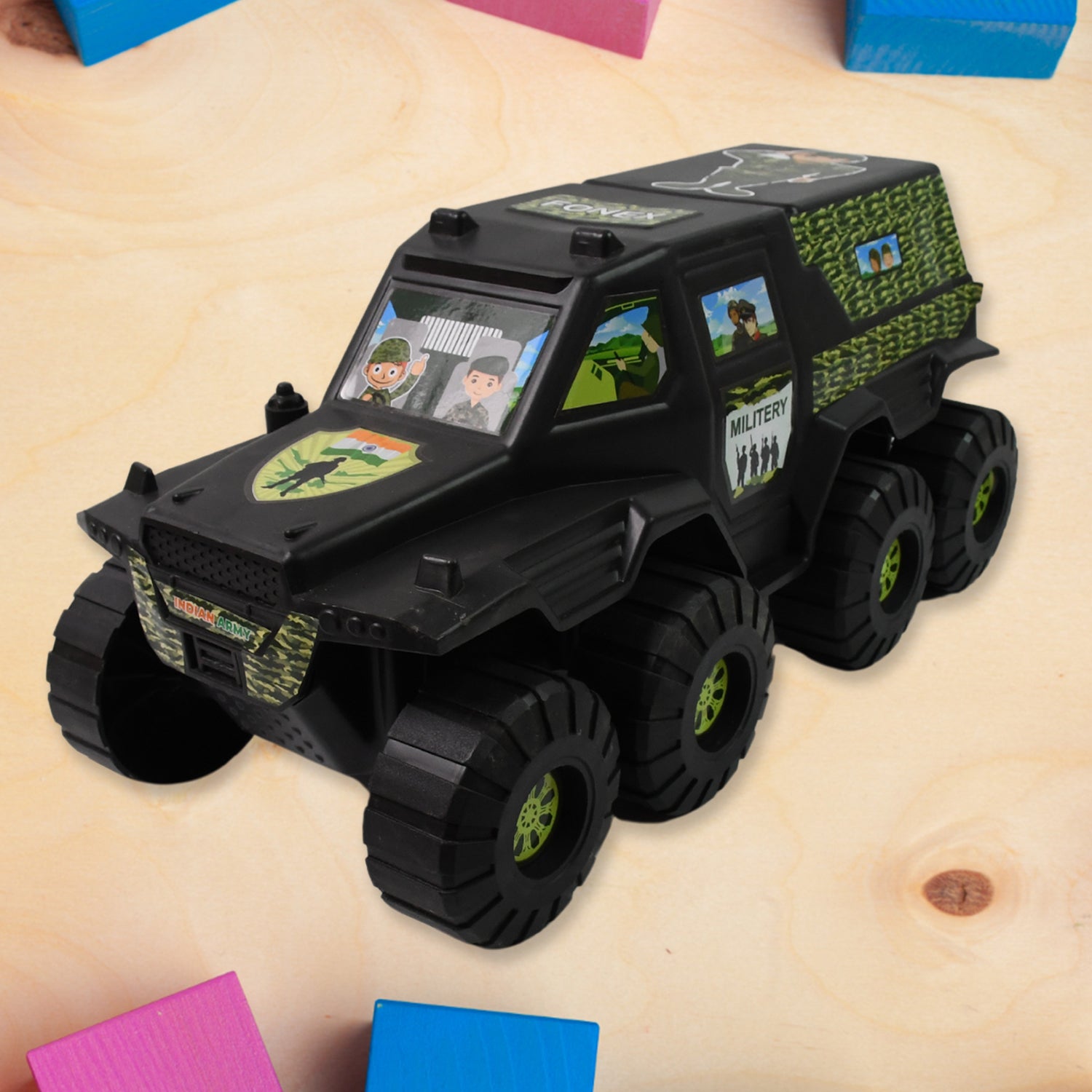 Big Military 8-wheel Plastic Car Toy (1 Pc) Big Military 8-wheel Plastic Car Toy (1 Pc)